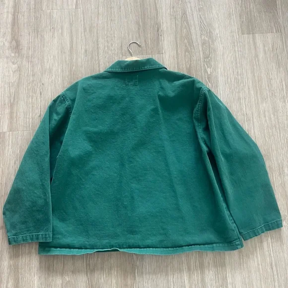 Anthropologie Unpublished Evergreen Utility Jacket | Cotton Chore Coat Size L - Picture 6 of 9